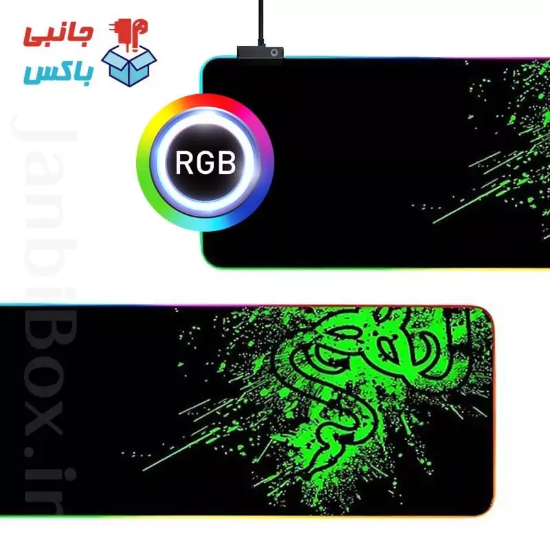 پد ماوس گیمینگ 30*70 RGB دار طرح ریزر Razer